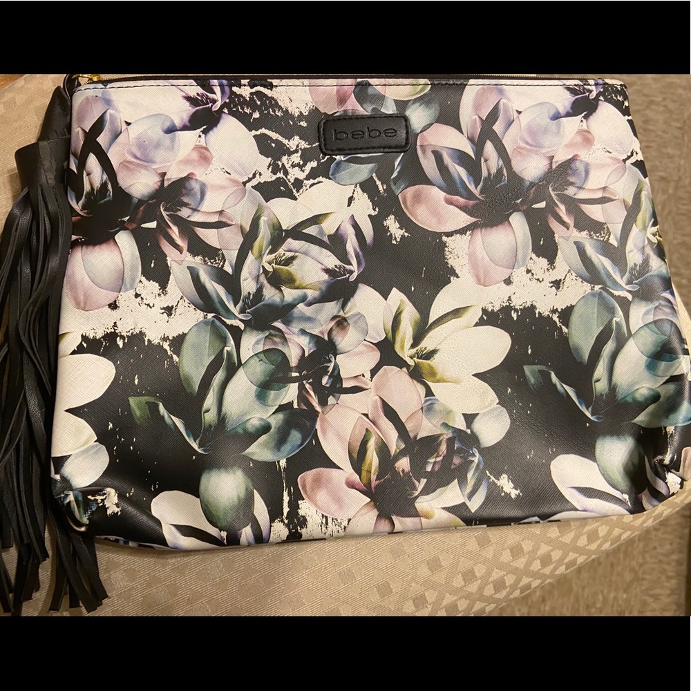 Bebe Floral Clutch with Tassel